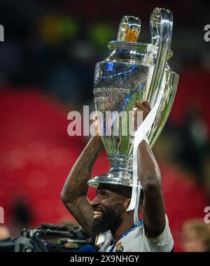 London, England. Juni 2024. Antonio Rüdiger (Real) Borussia Dortmund - Real Madrid Champions League Finale 01.06.2024 Credit: Moritz Müller/Alamy Live News Stockfoto