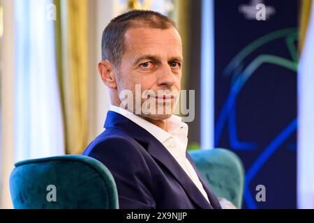 London, Großbritannien. 31. Mai 2024. Porträt von UEFA-Präsident Aleksander Ceferin nach einem Interview mit der Deutschen Presseagentur. Quelle: Tom Weller/dpa/Alamy Live News Stockfoto