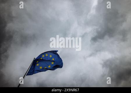 29. Mai 2024, Frankreich, Straßburg: Sind die wirtschaftlichen Zeiten für die EU vor uns? Deutsche Wirtschaftsverbände fordern politische Gegenmaßnahmen. Foto: Philipp von Ditfurth/dpa Stockfoto