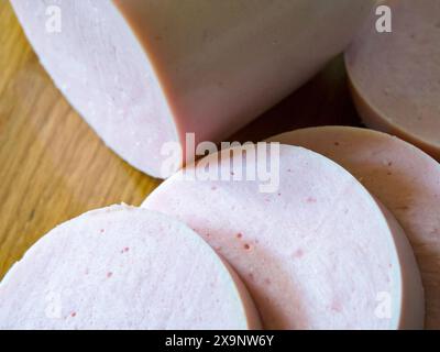 Gourmet-Fleisch-Texturen. Detaillierte Texturen von aufgeschnittenem Fleisch, passend für Gourmet-Reiseleiter. Stockfoto