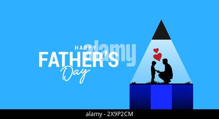 Vatertag kreative Idee Konzeptdesign für Lehrer Schule Universität Bildungsbanner Poster Social Media Post, We love you Dad, I love my Dad Stock Vektor