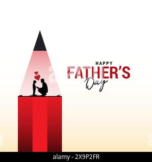 Vatertag kreative Idee Konzeptdesign für Lehrer Schule Universität Bildungsbanner Poster Social Media Post, We love you Dad, I love my Dad Stock Vektor