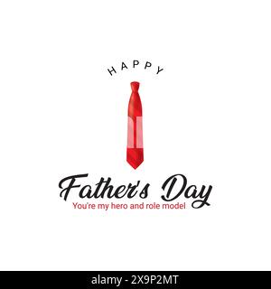 Das kreative Typografie-Logo zum Vatertag Symbol für die Liebe zu Vater und Kindern, das Konzept der Beziehung zum Vater für die Bindeschleife im Unternehmen Stock Vektor