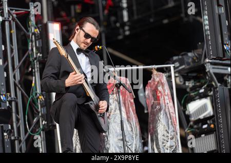 29. Mai 2024: Miles Dimitri Baker von Ice Nine Kills spielt ein Konzert in Mailand Stockfoto