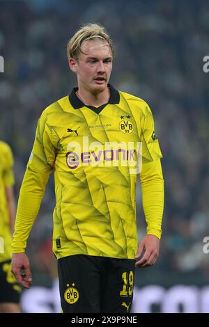 Julian Brandt von Borussia Dortmund während des Champions-League-Endspiels 2023/2024 zwischen Borussia Dortmund und Real Madri CF im Wembley-Stadion in London (England), 1. Juni 2024. Stockfoto