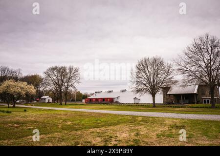 Das Plantage Agriculture Museum bewahrt die Geschichte der Landwirtschaft in Arkansas. Stockfoto