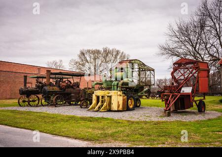 Das Plantage Agriculture Museum bewahrt die Geschichte der Landwirtschaft in Arkansas. Stockfoto