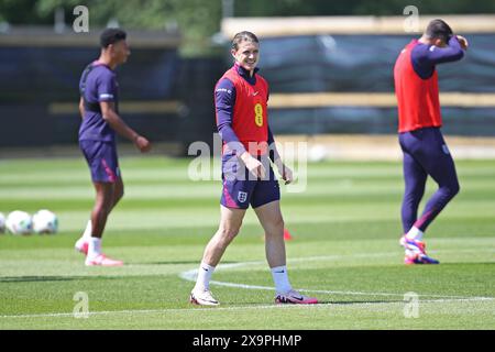 Darlington, Großbritannien. Juni 2024. England Mittelfeldspieler Conor Gallagher während der England Training & Media Conference in der Rockliffe Hall, Darlington, England, Großbritannien am 2. Juni 2024 Credit: Every Second Media/Alamy Live News Stockfoto