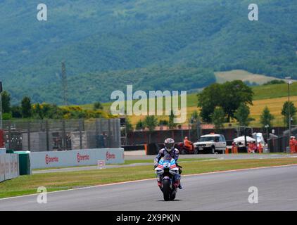 Mugello, Italien. Juni 2024. 02.06.2024, Autodromo Internazionale del Mugello, Mugello, MotoGP Grand Prix 2024, im Bild Francesco Bagnaia aus Italien, Ducati Lenovo Team Credit: dpa/Alamy Live News Stockfoto