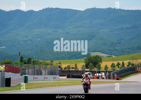 Mugello, Italien. Juni 2024. 02.06.2024, Autodromo Internazionale del Mugello, Mugello, MotoGP Grand Prix 2024, im Bild Luca Marini aus Italien, Repsol Honda Team Credit: dpa/Alamy Live News Stockfoto