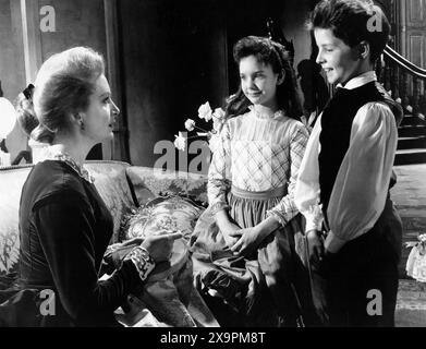 Deborah Kerr, Pamela Franklin, Martin Stephens, am Set des Films „die Unschuldigen“, 20. Jahrhundert-Fox, 1961 Stockfoto