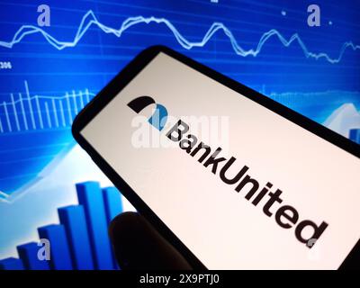 Konskie, Polen - 29. Mai 2024: Das Firmenlogo von BankUnited wird auf dem Mobiltelefon angezeigt Stockfoto