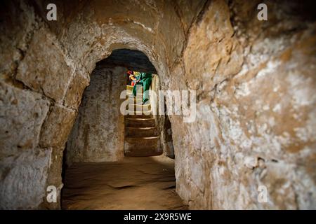 Der Vietnam-Kriegstunnel von Cu Chi in Saigon in Vietnam Stockfoto