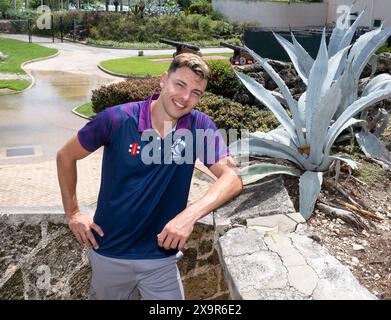 Bridgetown, Barbados. Juni 2024. Das Team aus Schottland ist in Bridgetown, Barbados, angekommen und bereitet sich darauf vor, am Dienstag, den 4. Juni, in ihrem Eröffnungsspiel der ICC T20 World Cup 2024 gegen England anzutreten Stockfoto