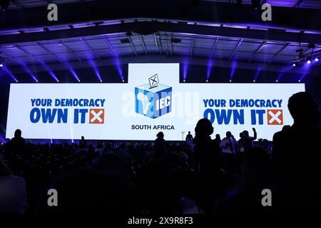 Midrand, Südafrika. Juni 2024. Das Gallagher Convention Center vor der IEC (Wahlkommission Südafrikas) gibt die Gewinner der Nationalwahlen 2024 für Südafrika bekannt. Quelle: UPI/Alamy Live News Stockfoto