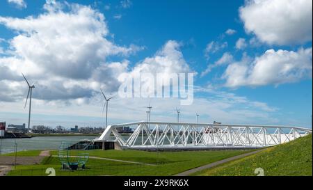 Die berühmte Maeslantkering, Flutwand, in Hoek van Holland, Niederlande Stockfoto