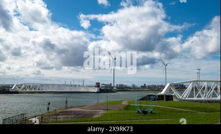 Die berühmte Maeslantkering, Flutwand, in Hoek van Holland, Niederlande Stockfoto