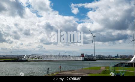 Die berühmte Maeslantkering, Flutwand, in Hoek van Holland, Niederlande Stockfoto