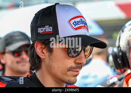 Mugello, Italien. Juni 2024. Maverick Vinales Spanisch Aprilia Racing Aprilia Porträt während Gran Premio dÂ&#x80;&#x99;Italia Brembo - Rennen, MotoGP Weltmeisterschaft in Mugello, Italien, 02. Juni 2024 Credit: Unabhängige Fotoagentur/Alamy Live News Stockfoto