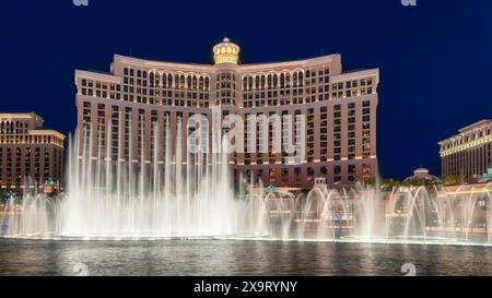 Springbrunnen-Show im Bellagio Hotel und Casino in Las Vegas, Nevada. Stockfoto