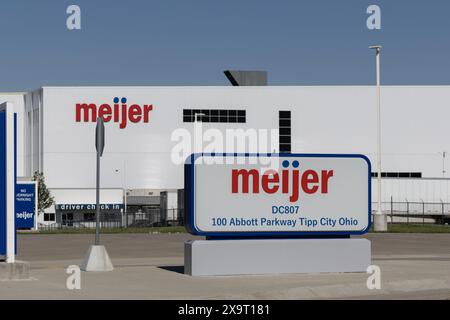 Tipp City - 31. Mai 2024: Meijer Distribution Center. Meijer ist ein großer Supercenter-Händler mit über 200 Standorten. Stockfoto