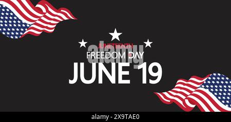 Feiere den 19. Juni in Style, den 19. Freedom Day Design Inspiration Stock Vektor