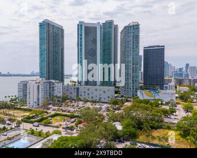 Miami Florida, USA. Hochhäuser Miami Edgewater Stockfoto