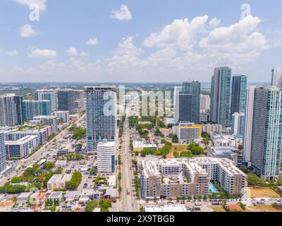 Miami Florida, USA. Edgewater aus der Vogelperspektive Stockfoto