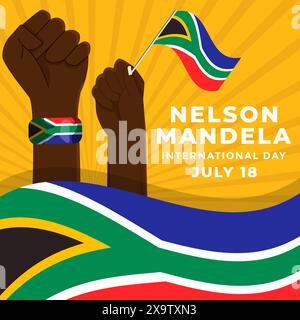 Flache Illustration zum internationalen nelson mandela-Tag Stock Vektor