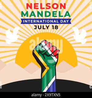 Illustration zum internationalen nelson mandela-Tag Stock Vektor