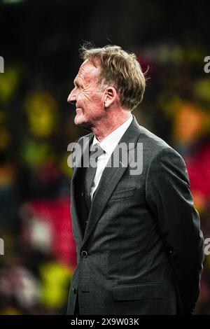 Hans-Joachim Watzke (Borussia Dortmund, Geschaeftsfuehrung) eng, Borussia Dortmund vs. Real Madrid, Fussball, Champions League, Finale, Saison 2023/2024, 01.06.2024 Foto: Eibner-Pressefoto/Marcel von Fehrn Stockfoto