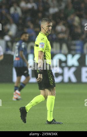 Bergamo, Italien. Juni 2024. Der Schiedsrichter Daniele Orsatoduring Atalanta BC gegen ACF Fiorentina erholte sich am 2. Juni 2024 im Gewiss-Stadion in Bergamo (BG), Italien, 29Â Serie A Meisterschaft, 29Â Serie A Tim 2023-24. Quelle: Unabhängige Fotoagentur/Alamy Live News Stockfoto