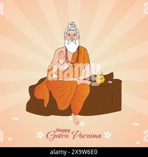 Happy Guru Purnima Poster Design Stock Vektor