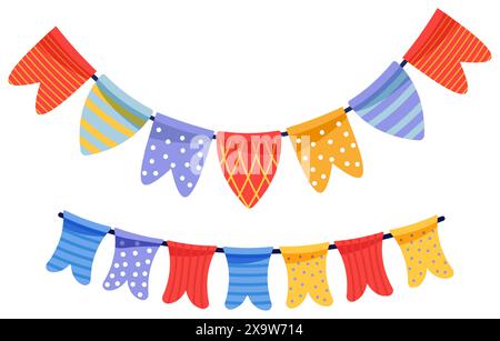 Festliche Bunting Fahnen Vektor-Illustration Stock Vektor