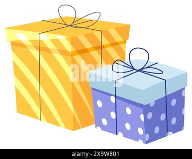 Bunte Geschenkboxen Vektor-Illustration Stock Vektor