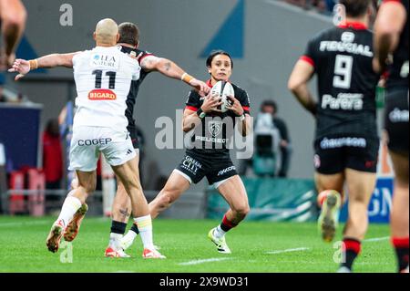 Ange Capuozzo aus Toulouse während der französischen Meisterschaft Top 14 Rugby union Spiel zwischen Stade Toulousain (Toulouse) und Stade Rochelais (La Rochelle) am 2. Juni 2024 im Stadion in Toulouse, Frankreich - Foto Nathan Barange / DPPI Stockfoto