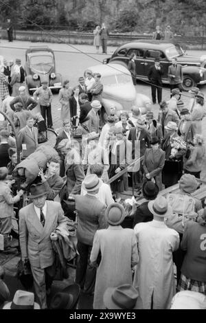 Aktuell 14-1946: Der Kampf um Urlaub. Foto: Thorbjørn Skotaam / aktuell / NTB ***Foto ist nicht bildverarbeitet*** Stockfoto