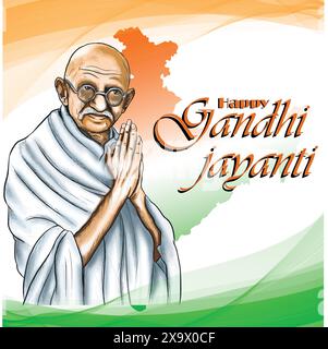 Happy gandhi jayanti Social Media Poster Stock Vektor