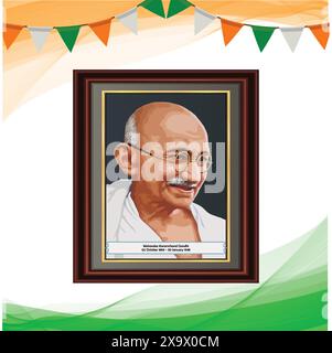 Gandhi Jayanti Day, mahatma gandhi für Gandhi jayanti Stock Vektor