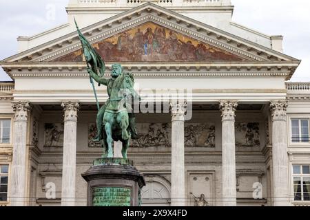 Die Statue von Godfey von Bouillon auf dem Place Royale in Brüssel, der belgischen Hauptstadt Stockfoto