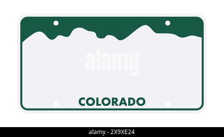Nummernschild von Colorado. Autokennzeichen. Abbildung des Vektormaterials Stock Vektor