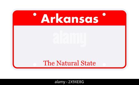Nummernschild von Arkansas. Autokennzeichen. Abbildung des Vektormaterials Stock Vektor