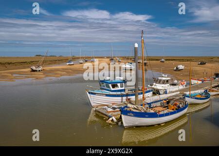 Wells-next-the-Sea Hafen bei Ebbe. Stockfoto