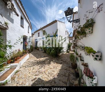 Häuser in Castella Del Frontera. Stockfoto