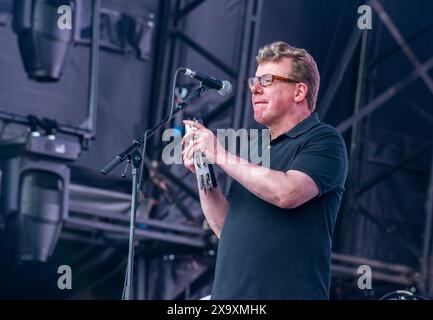 Die schottische Band The Proclaimers spielt live beim Latitude Festival im Henham Park in Suffolk. Stockfoto