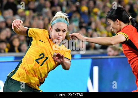 Sydney, Australien. 3. Juni 2024, Ellie Carpenter während der „Til IT’s Done“ Farewell Series, Australien gegen China PR. Quelle: Kleber Osorio/Alamy Live News Stockfoto