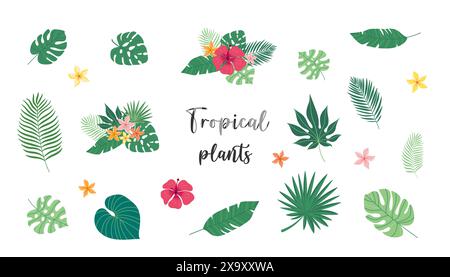 Banner und Poster für Sommerangebote. Satz von Vektorillustrationen für Web- und Social-Media-Banner, Printmaterial, Newsletter-Designs, Coupons, Marketing. Stock Vektor