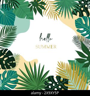 Banner und Poster für Sommerangebote. Satz von Vektorillustrationen für Web- und Social-Media-Banner, Printmaterial, Newsletter-Designs, Coupons, Marketing. Stock Vektor