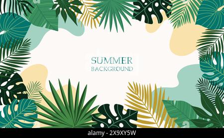 Banner und Poster für Sommerangebote. Satz von Vektorillustrationen für Web- und Social-Media-Banner, Printmaterial, Newsletter-Designs, Coupons, Marketing. Stock Vektor