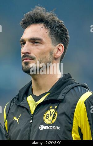 London, England. Juni 2024. Mats Hummels von Borussia Dortmund wurde im Finale der UEFA Champions League 2024 zwischen Borussia Dortmund und Real Madrid in Wembley in London gezeigt. (Foto: Gonzales Photo - Tommaso Fimiano). Stockfoto